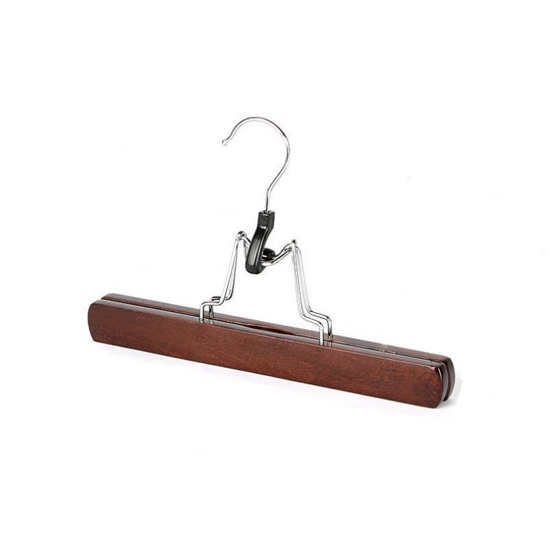 

Modern Wooden Pants Hanger With Non Slip Clamps For Hotel Clothing Storage коричневий