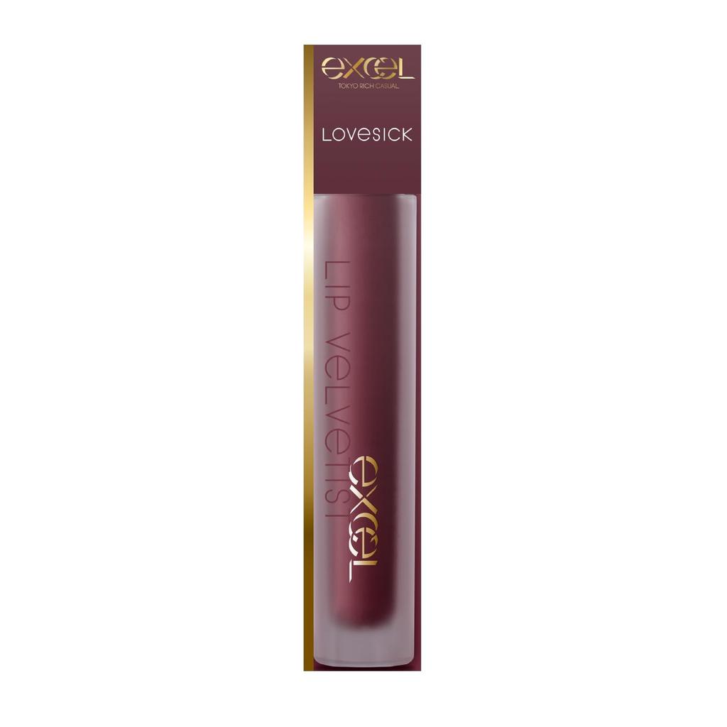 Excel Lip Velvetist LV12 Matte a alluring dark rose (Love Sick) Lip, deep,