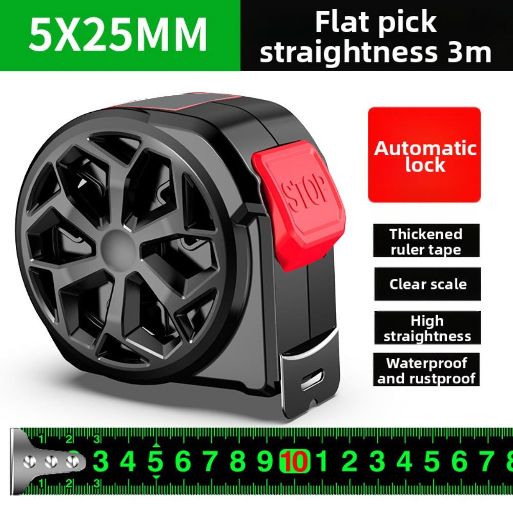 1pc Fluorescent Tape Measure Accurate Waterproof Heavy Duty Self-Locking Steel Tape Measure Precision Measurement Tools