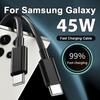 PD 45W Fast Charging Cable For Samsung Galaxy S25 S24 S23 S22 S21 Ultra Plus USB C Data Cable A56 A55 A54 Note 20 10 Accessories