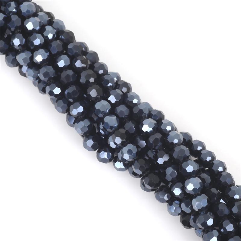 100Pcs Glass Balll Beads Rondelle Faceted Crystal Beads for DIY Jewelry Necklace Bracelet
