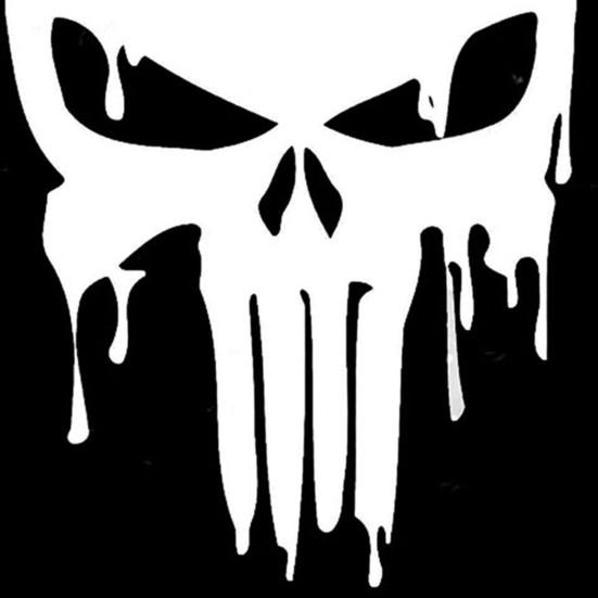 Car Sticker Self-adhesive Waterproof PET Reflective Material Bloody Skull Design Sticker for Car