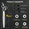 Dream Reach Chunker Dog Scissors 8 Inch Ergonomic Professional Pet Grooming Shears with Adjustable Screw Textured Thinning Scis