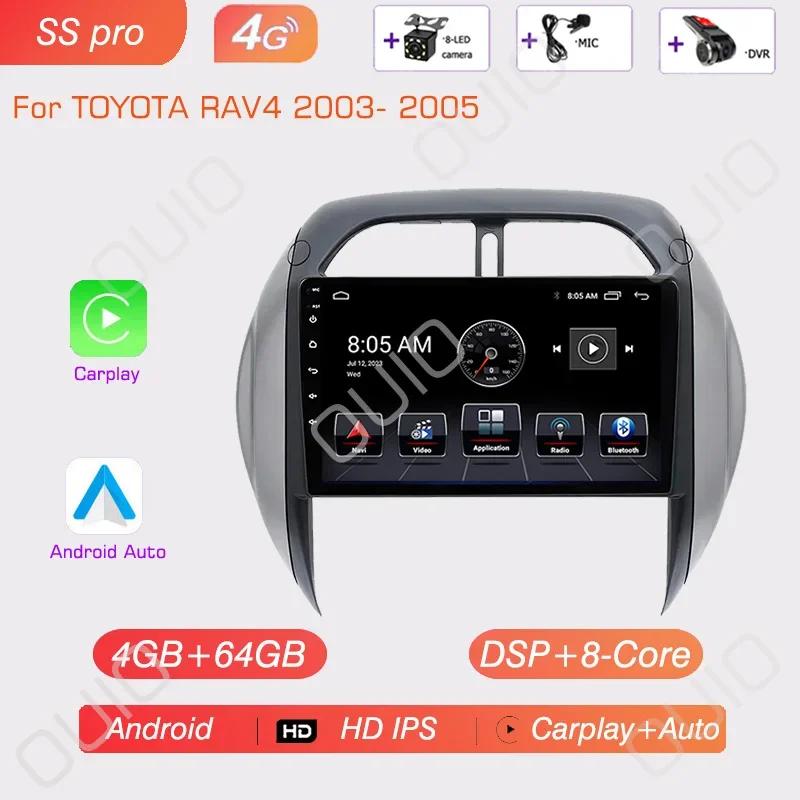 8GB+128GB Android Radio For TOYOTA RAV4 2003 2004 2005 Car stereo Multimedia Player Carplay Auto GPS navigation 2DIN