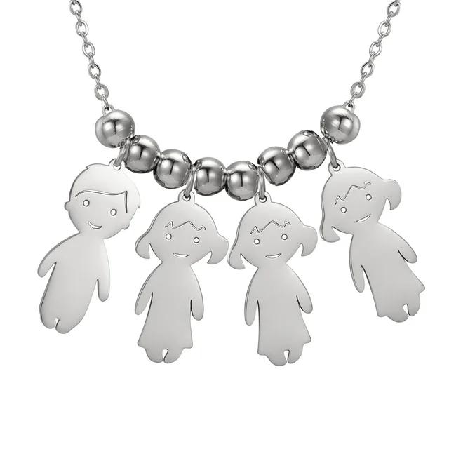 Lemegeton Collana con Ciondolo Personalizzato su Misura Nome di Famiglia Bambino Bambina Bambini per Donna Uomo Bambino Nome Data Inciso Gioielli Regalo