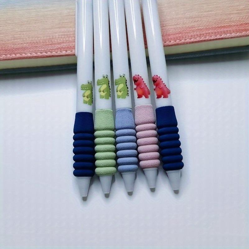 5PC Cartoon Anime Krokodýl a Dinosauří podpisová pera, učební potřeby, psací pera, děti jako černý inkoust