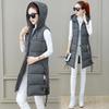 Women's 2026 Mid-Length Hooded Down Cotton Vest - Korean Style Student Winter Gilet Jacket