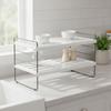 Expandable Cabinet Shelf Space-Saving Counter with Guardrails Heavy-Duty