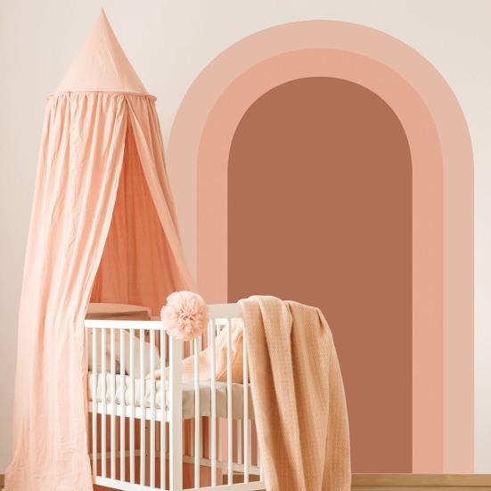 Wall Sticker Self-adhesive Strong Adhesion Waterproof Tear Resistant Detachable Gradient Boho Style Bedroom Sticker Home Supply