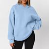 Women's  Fashion Zipper Hoodie Long Sleeve Hooded Pullover Sweatshirt Casual Solid Color Tops With Pockets