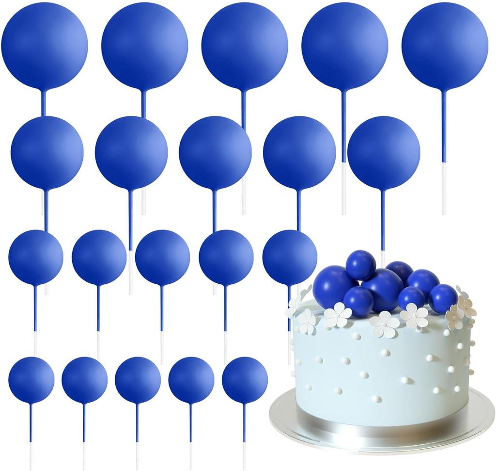 20 Pcs  Mini Balloons Sticks Red Balls Cake Picks Cake Topper Balls Cake Decorations for Wedding Birthday Cake Decorations