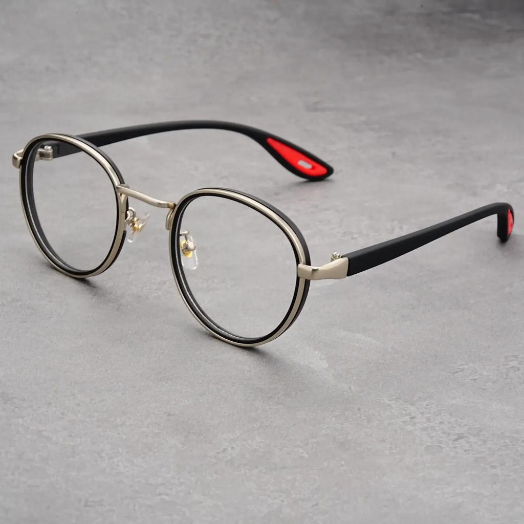 Round Literary Ultralight Anti-blue Light Glasses Comfortable Computer Glasses Metal Spectacles Radiation Protection Optical