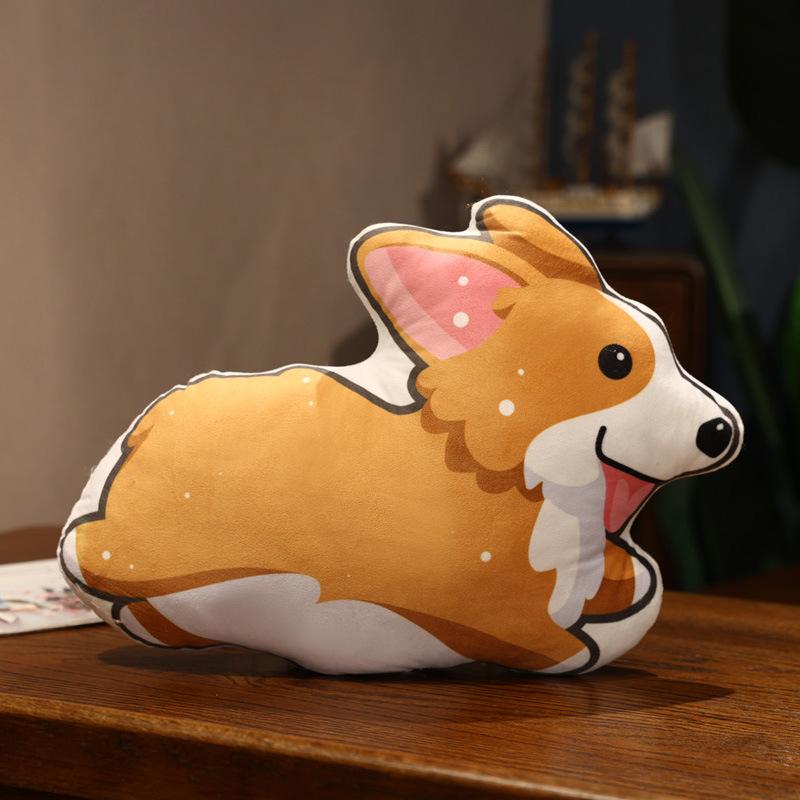 Cute Corgi Throw Pillow Plush Toy Doll Children Bed Sleeping Pillow Doll Girl Soothing Rag Doll
