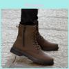 Modische Herren Winter Warm Flach Schnürung Lässig PU-Leder Schneestiefel Für Stilvollen Komfort