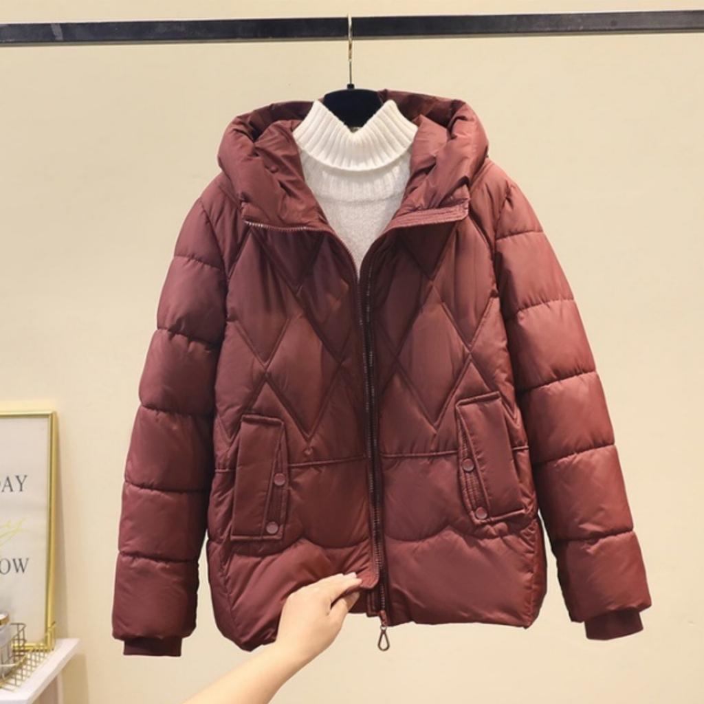 Women's Hooded Coat Ladies Winter Cotton Coat Thickened Warm Jacket