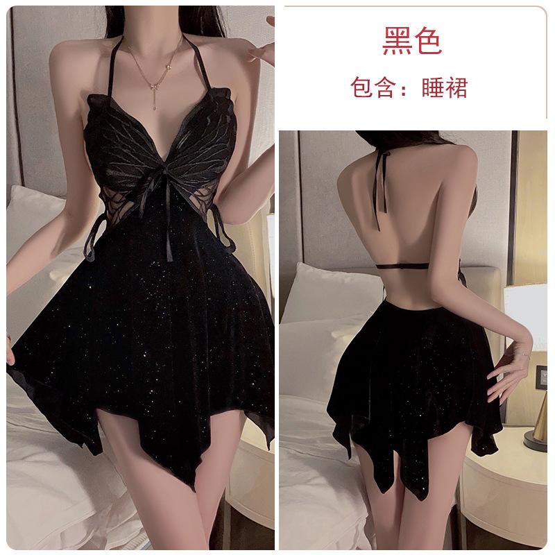 Women's Velvet Shimmer Mesh Padded Cami Sleep Dress with Robe Lounge Set