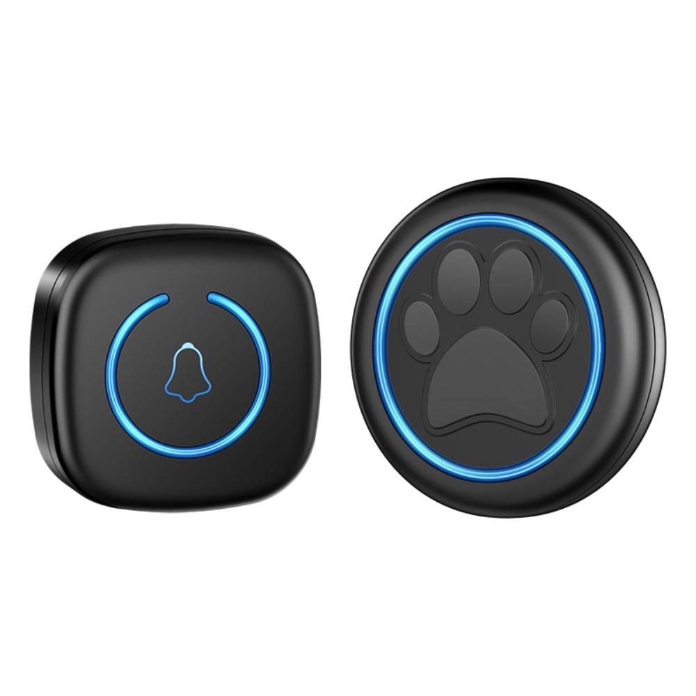 

300M Range Pet Touch Ringer Adjustable Volume US EU Wireless Button Bell 60 Ringtones Waterproof Remote Training Doorbell EU чёрный