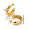 Niche Design High-end Retro Stainless Steel Earrings Simple Style Personalized 18K Gold Women's Earrings