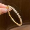 High-End Luxury Zircon Open Bangle: Exquisite Round Bracelet for a Stylish, Versatile Look
