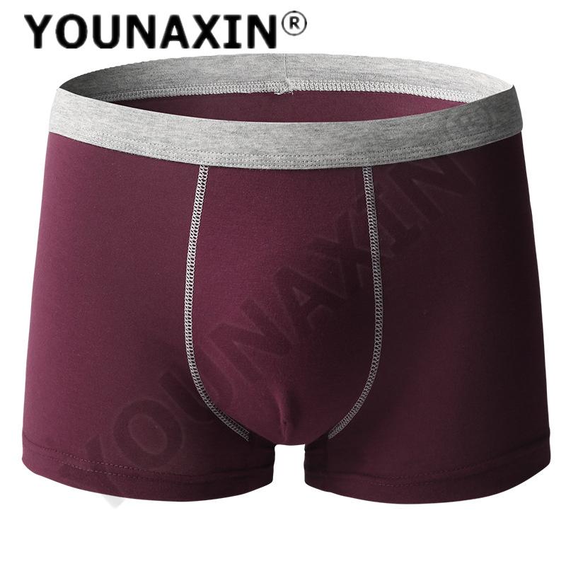 

Чоловічі боксери великого розміру, бавовняні, підліткові, із середньою посадкою, сексуальні однотонні труси, дихаючі шорти L XL 2XL 3XL 4XL 5XL 6XL 6XL вина червоного кольору