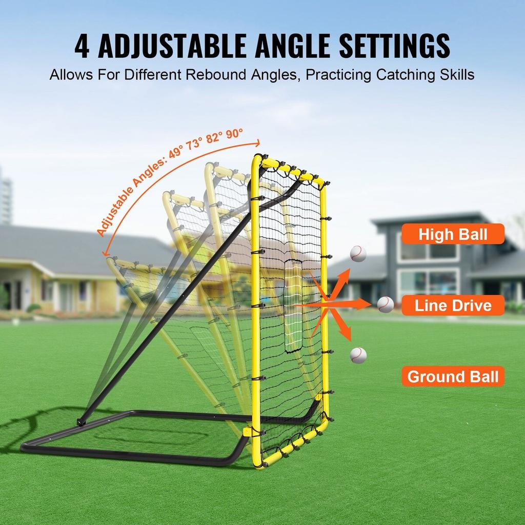 Baseball And Softball Rebounder Net, 4 X 4.5 Feet PitchBack Baseball Nest for Pitching and Fielding Training, Pitch Return Trainer Rebound Net with