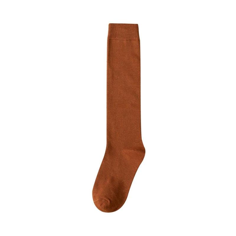 1 Pair Loose Socks Solid Color Women Retro Tube Socks Japanese Style Long Socks Autumn Winter