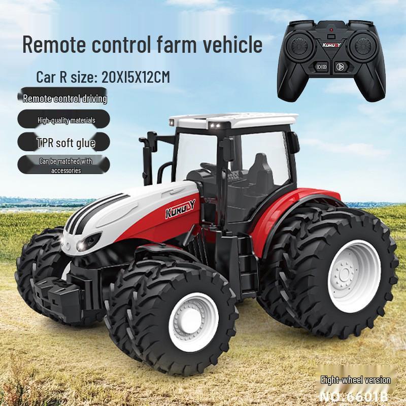 Electric Remote-Control Alloy Tractor & Harvester Toy for Kids