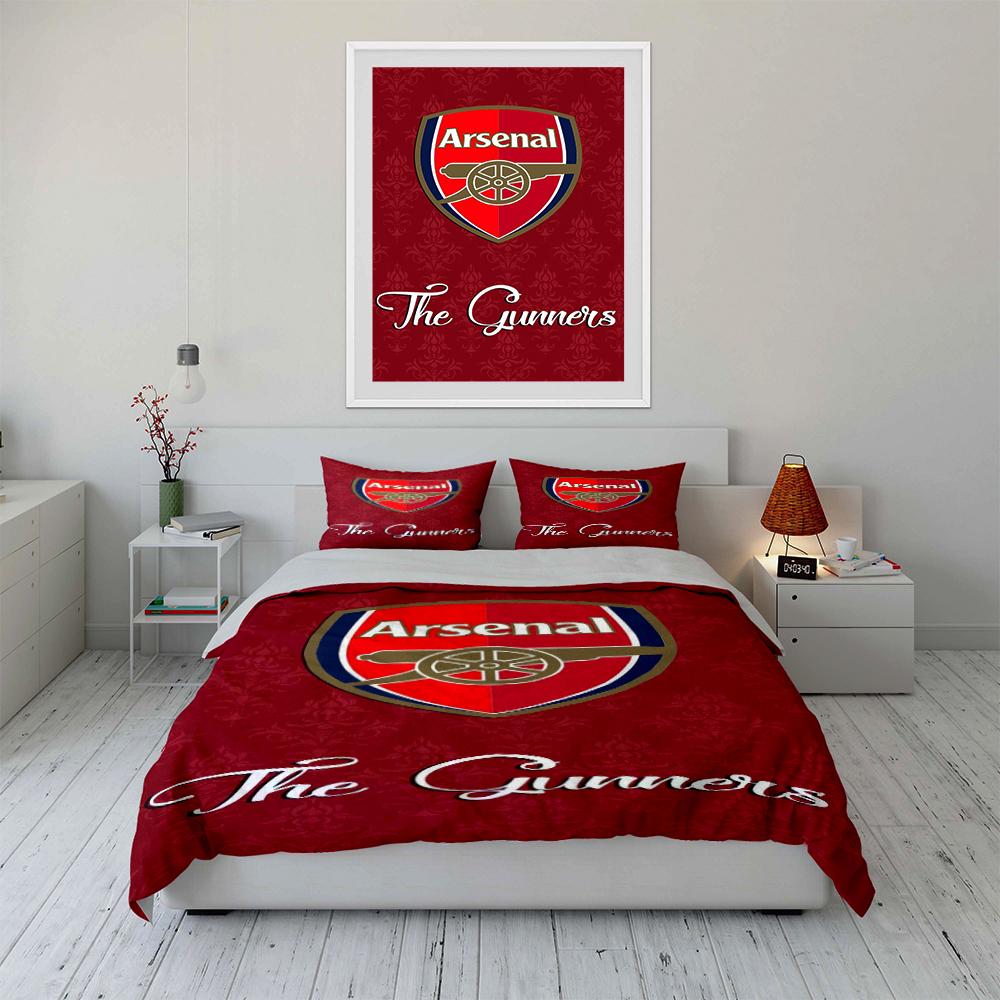 Arsenal The Gunners Bedding Bedding Set (1 Duvet Cover, 2 Pillowcases, Duvet Not Included)