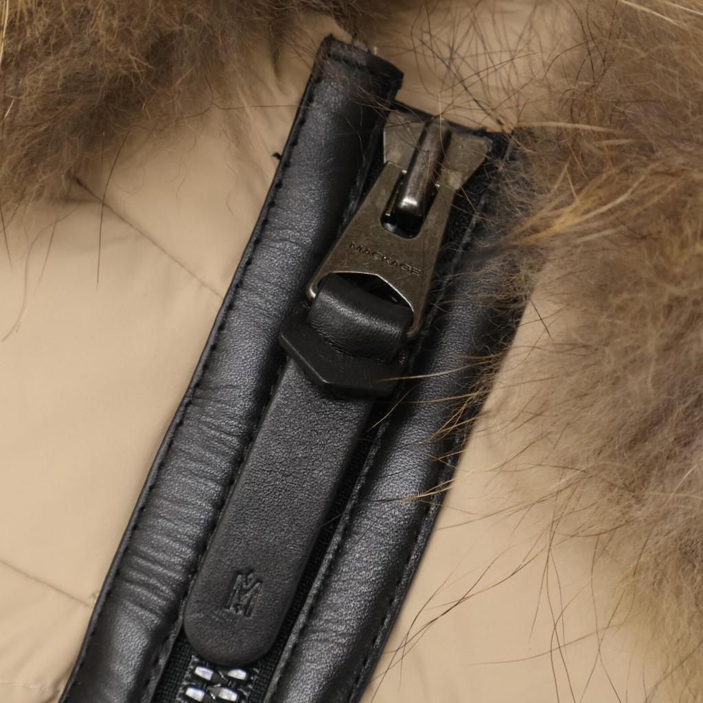 Mackage [Good Condition] CALLA-F Leather Piping and Fur Hoodie Down Jacket L/G beigeUsed