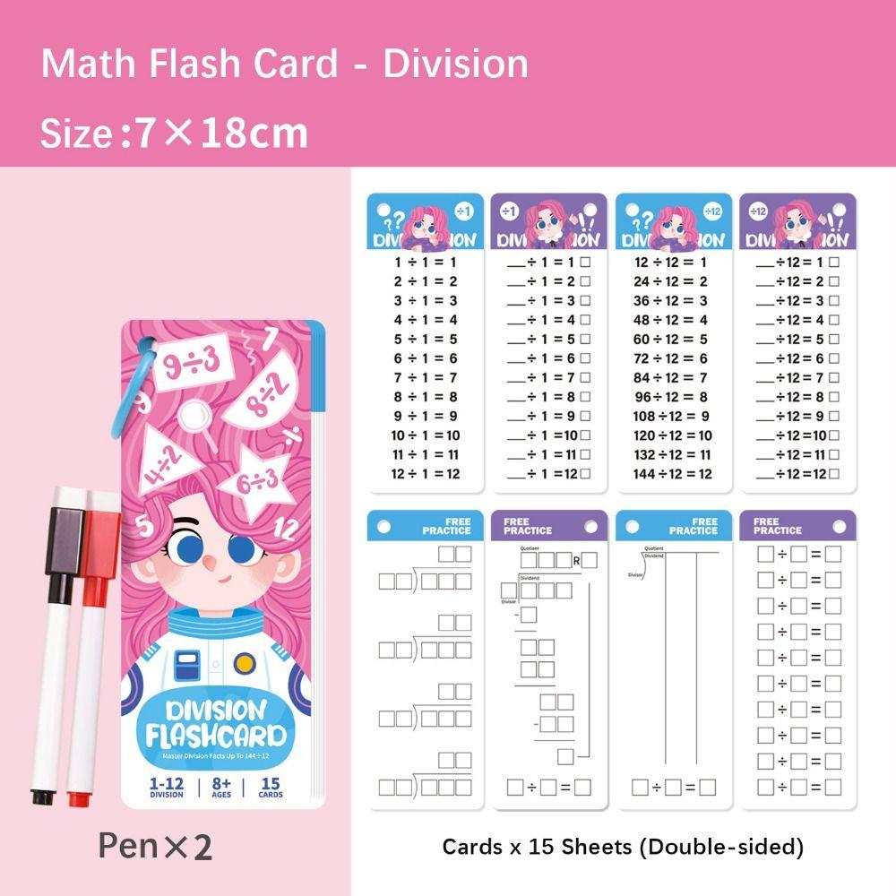Addition Subtraktion Multiplikation Division Bruch Mathematische Berechnungen Karten Kinder