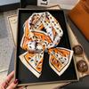 Long small silk scarf spring and summer new with shirt streamer multi-functional belt hair tie high-end printed scarf