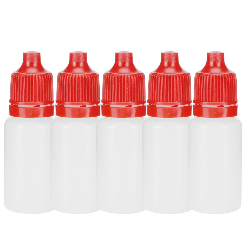 50Pcs 5ml Empty Dropper Bottles Squeezable Eye Liquid Bottle Container with Lids PlugsRed