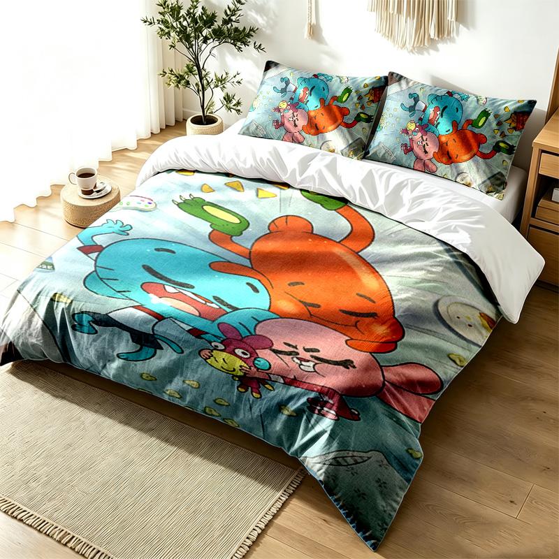 Gumball 3pc Duvet Cover Set Simple Modern Bedding Set Wrinkle Resistant Soft Fabric All Season Use a perfect gift
