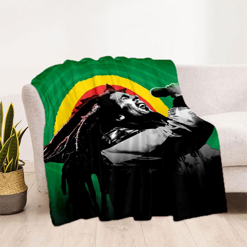 Bob Marley Reggae Legend Blanket Warmthful Decor Great For Picnics Chair Sofa For All Occasions Digital Print Ideal Gift For Birthday Valentine'S Day