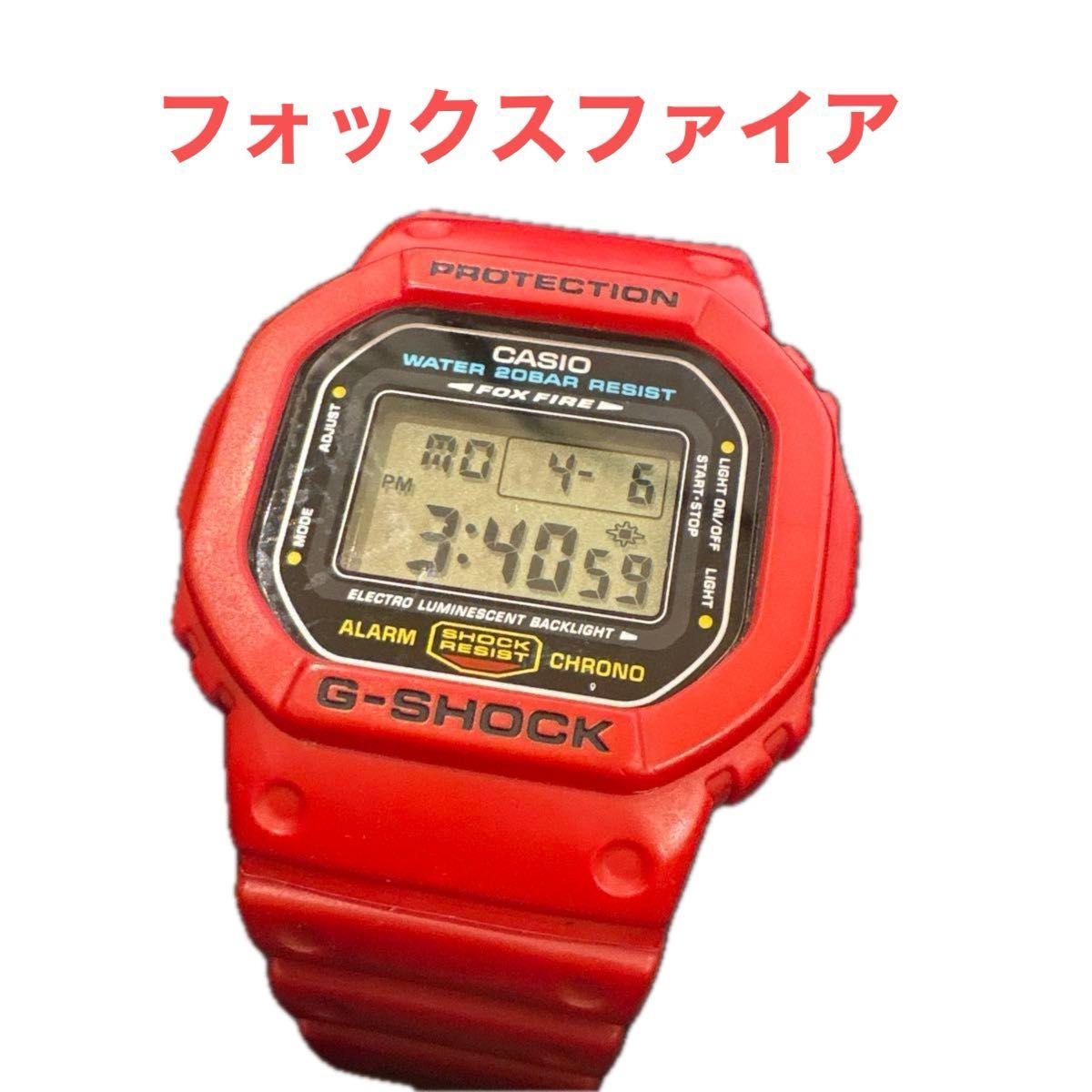 CASIO G-SHOCK DW-5600 FOX FIRE Red Watch Used Watch Working Item