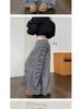Vintage High Street Wide-Leg Jeans - Retro Washed, Letter Print, Loose Fit for Teens