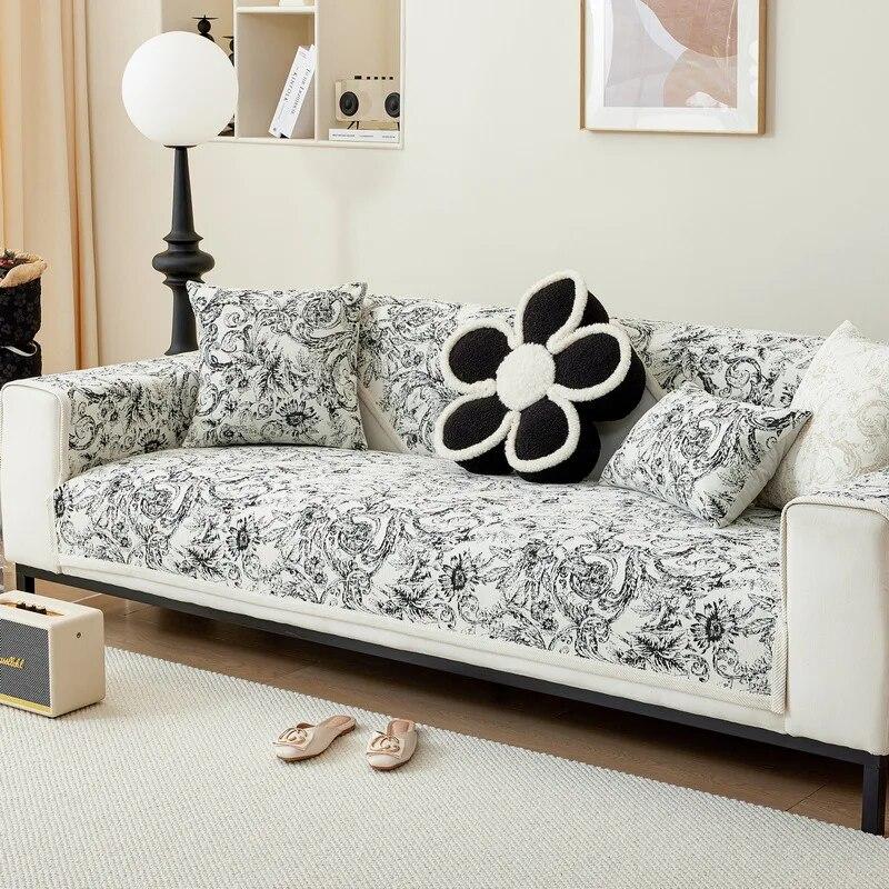 New Retro Sofa Cushion Chenille Sofa Cover Are Four Seasons Universal Jacquard Anti Slip Sofas Cover Dustproof for Household Use