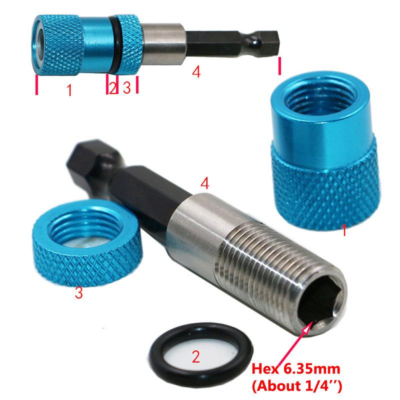 1/4" Bit Receiver; Hex Shank Magnetic Drill Bit Screw Bit Receiver Quick Release Magnetic Drill Bit for Electric Drill Screws