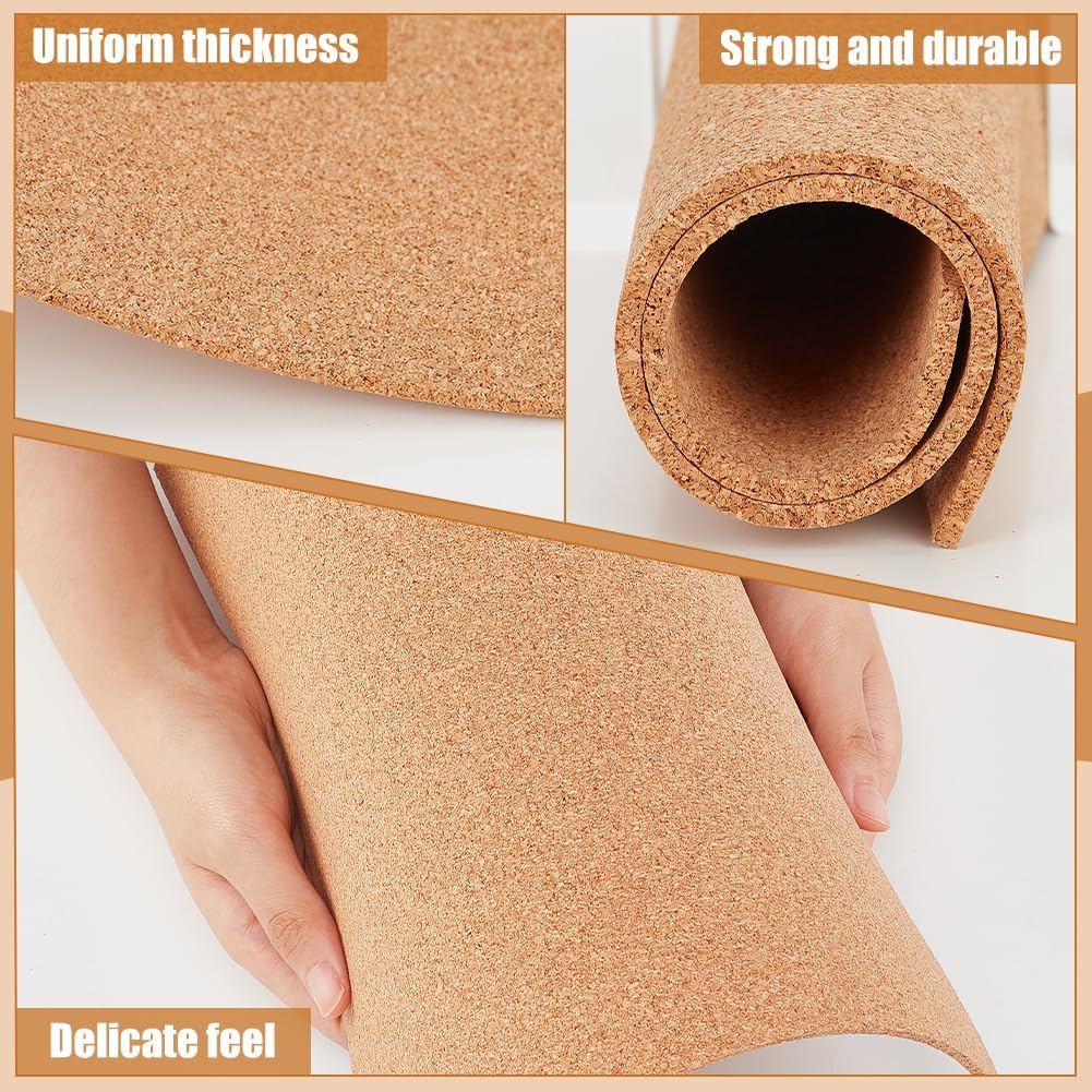 BENECREAT 8 Pack 12x12 Inch Cork Board 3mm Thick Cork Board Tiles Square Cork Tiles Coaster Cork Sheets Tiles for Bulletin Boards, Wall Decoration,