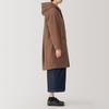 MUJI Women's Wool-Blend Twill Hooded Coat, BG1R1A4A, Brick, Women's Size S