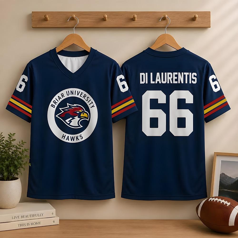 

Off Campus Briar University Jersey Summer V-neck Short Sleeve Shirt Graham 44 22 DI LAURENTIS 66 Tucker46 Tees Unisex Sportswear 6XL