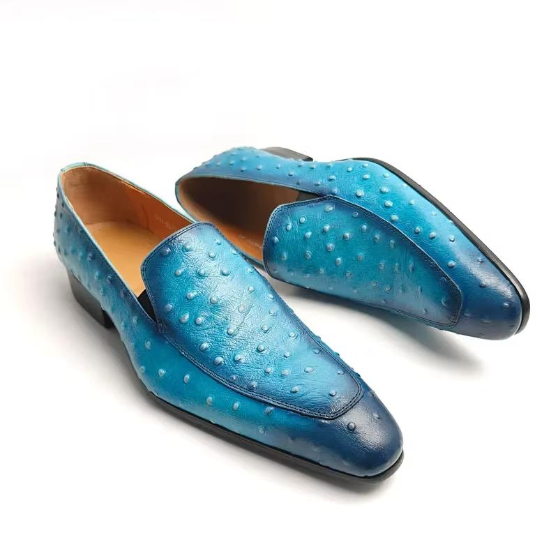 Fashion Fashion Blue Loafer Shoes for Men New Design Slip-on Mens Dress Shoe Premium Leather Daily Wearing Casual Comfortable Party Shoe