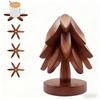 Table Mat Coaster Wood Placemats Tree Design Stand Bamboo Wooden Trivets Decorative Anti Scald Heat Resistant Wooden Mats