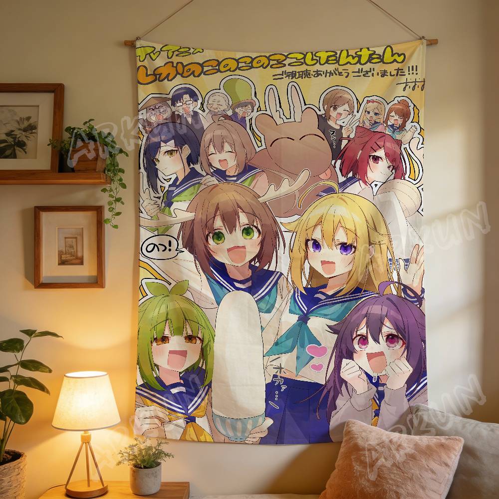 Anime Nokotan Cute Noko Shikanoko Tapestry Decoration Bedroom Dormitory Background Cloth Holiday Party Living Room Club Cloth