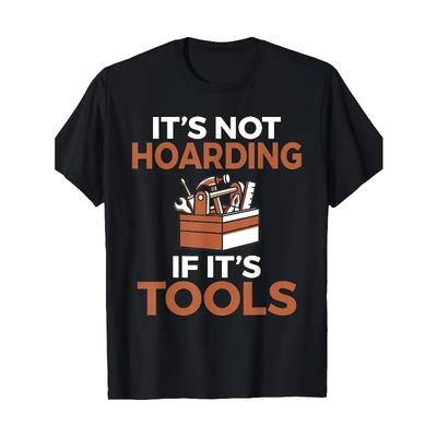 Europäische Größen Herren Lustiges Werkzeugliebhaber T-Shirt Grafik-Tee - Weiches atmungsaktives Shirt für Herren Freizeitkleidung, Kräftiger Aufdruck Bequeme Passform Für Männer
