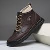 Hand-stitching Leather Men Boots Comfortable Casual Leather Shoes Men Ankle Boots Moccasins Man Tooling Shoes
