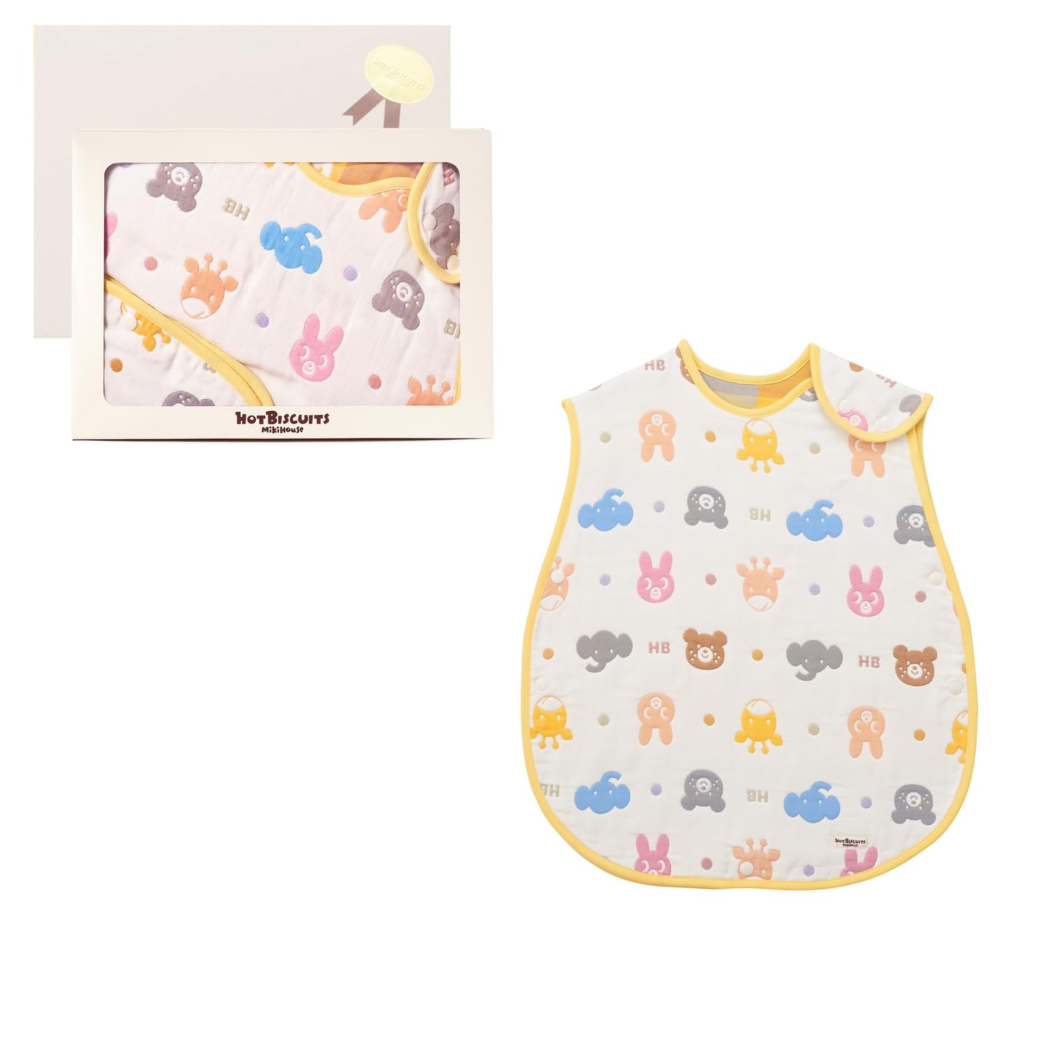 

MIKI HOUSE HOT BISCUITS Gauze Sleeper Set for Boys and Girls, Baby & Kids, Multicolor, One Size Fits All, 74-9953-140