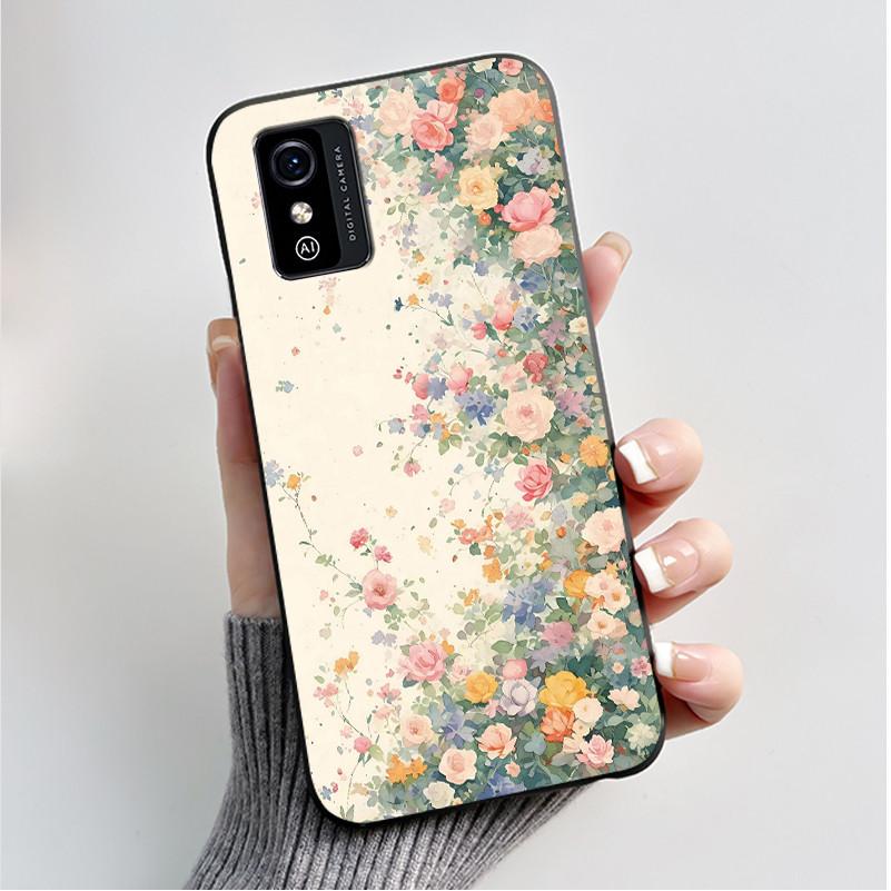 Printing Pattern Case For ZTE Blade L9 Soft Silicone Black Shell Cover Cute Flower Cartoon Casing
