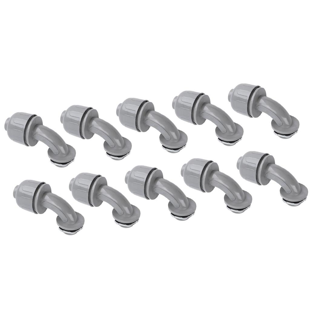 10Pcs 1in NPT Liquid Tight Connector Nylon 90 Degree Flexible Non Metallic Electrical Conduit Connec