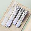 4/10Pcs New Nail Clippers Set 4 With Rotating Genuine Leather Bag Professional Trimmer Pedicure Care Tools Manicure Set Home Care Gift